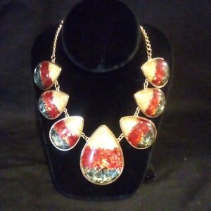 Patriotic Statement Necklace Fine Quality Costume Jewelry Marked C